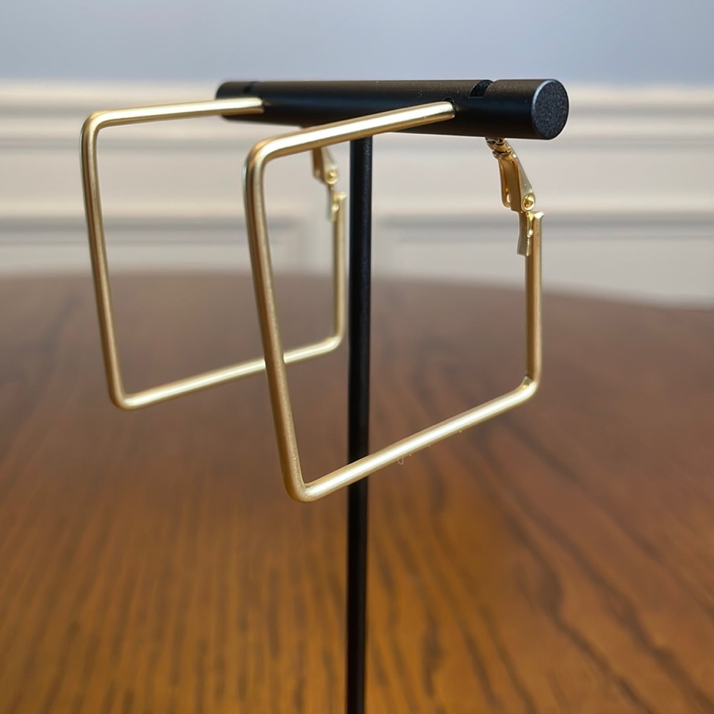 Gold Square Hoop Earrings